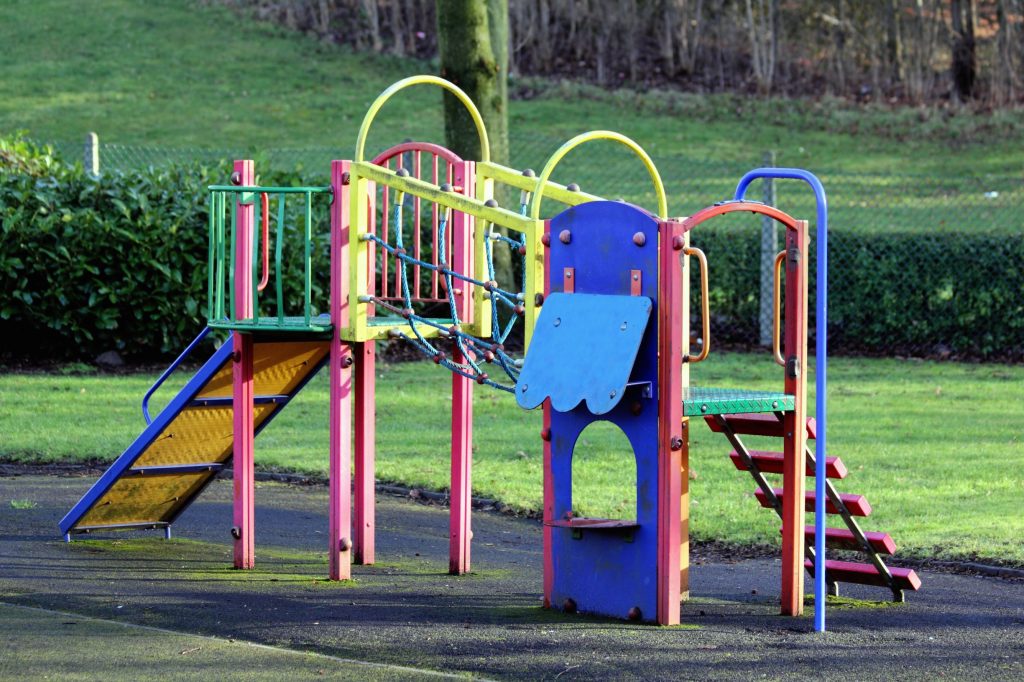 Play equipment is a high risk area of contamination requiring frequnt disinfection